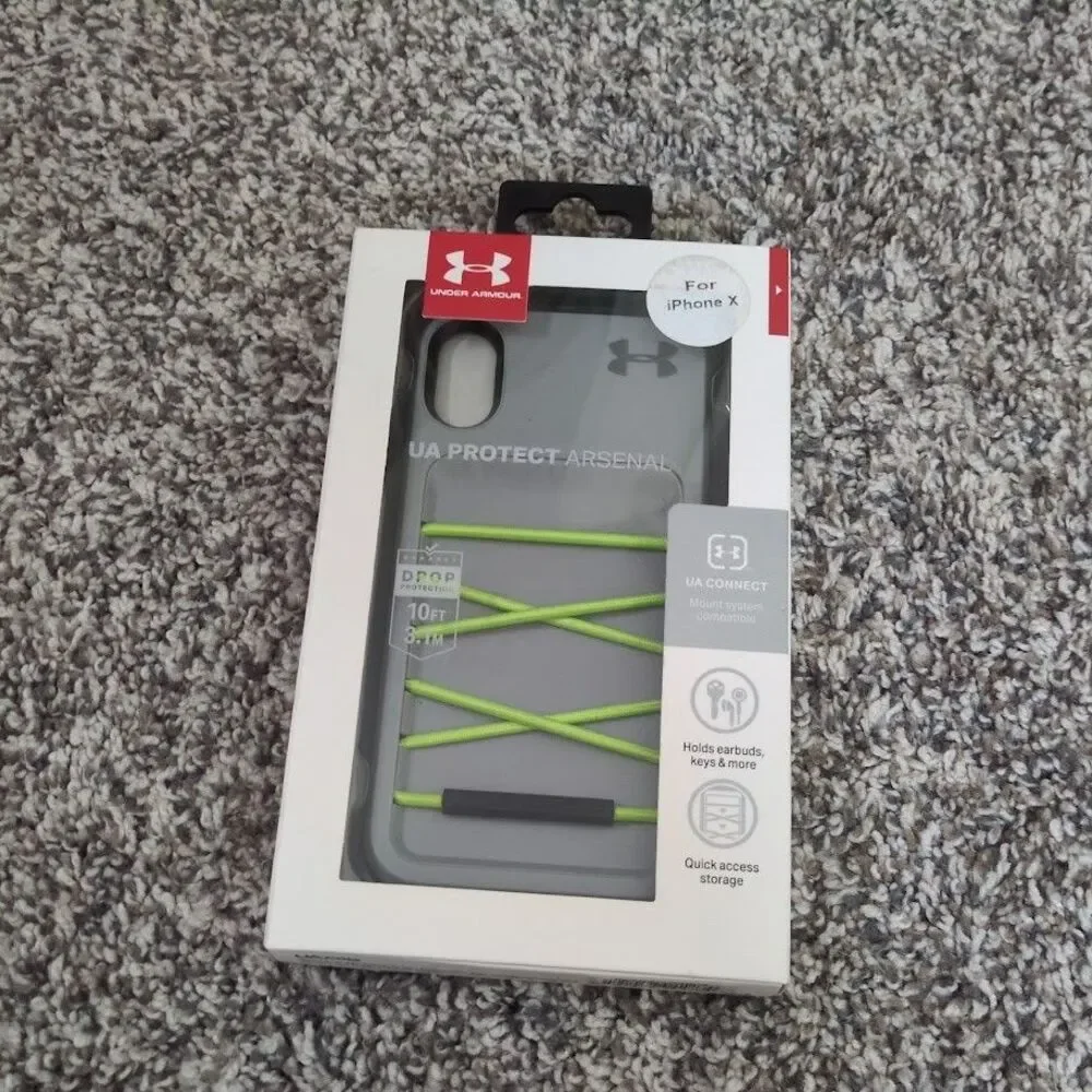 Under Armour Protect Arsenal Case for Apple iPhone X Gray Quick Access Storage